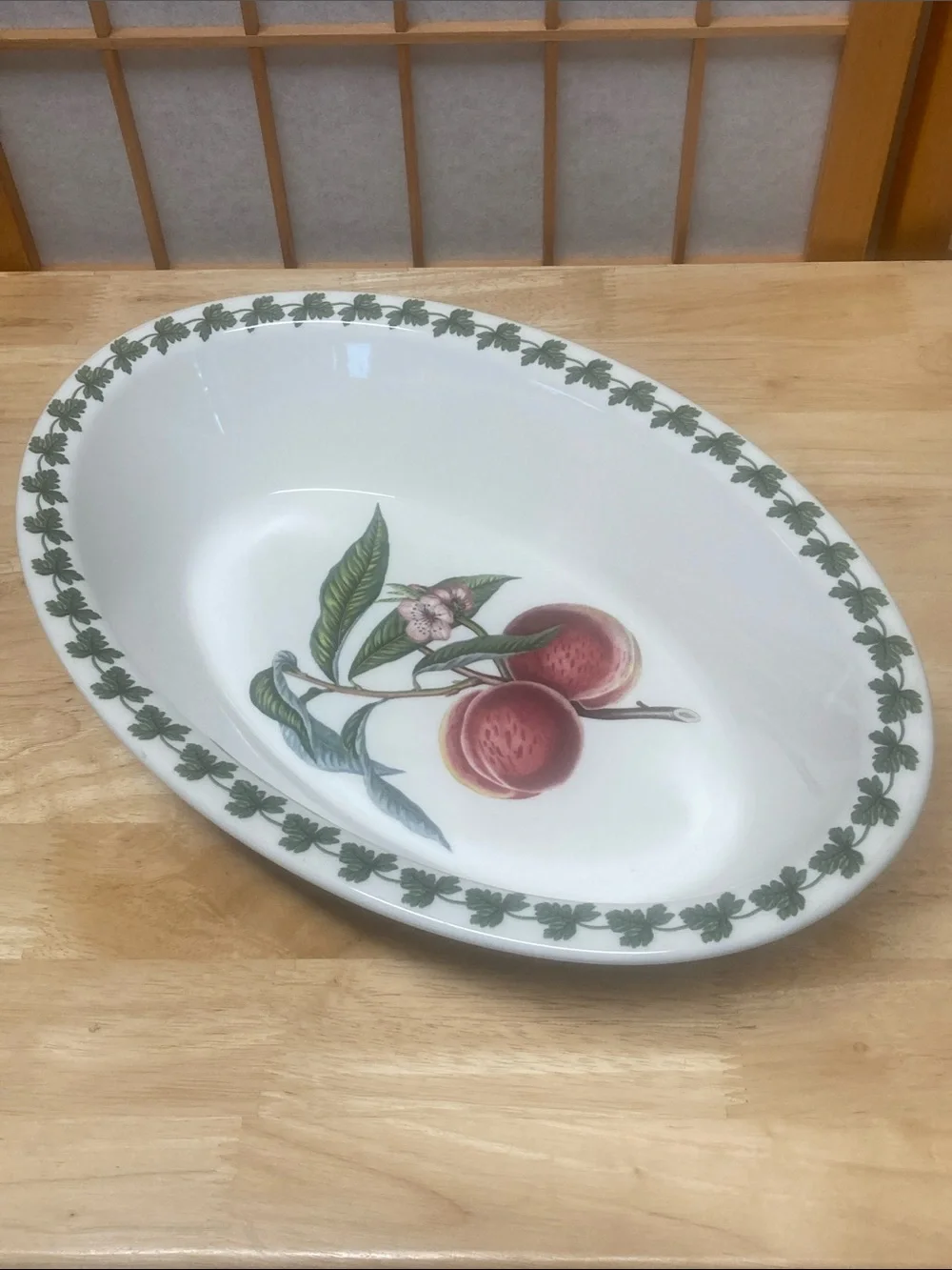 Portmeirion Pomona Deep Oval Baker Grimwood's Royal George Peach 13.5”